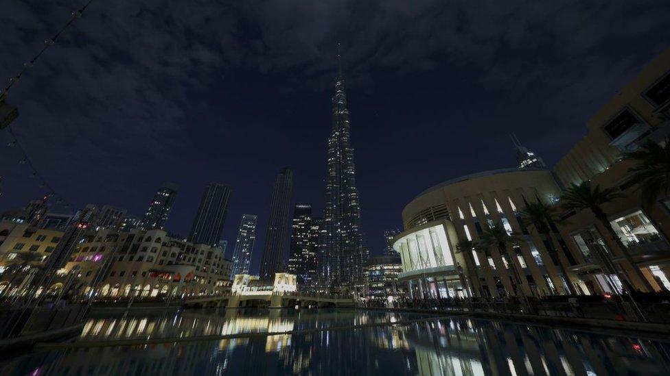 The world's tallest building of Burj Khalifa in Dubai