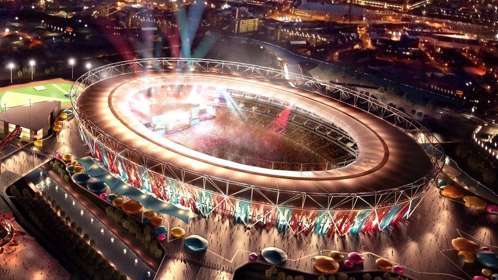 Computer generated image of how the 2012 Olympic Stadium will look when West Ham move in