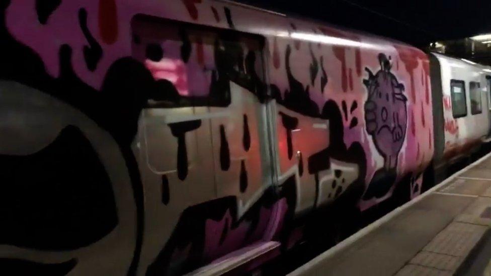 Graffiti on train