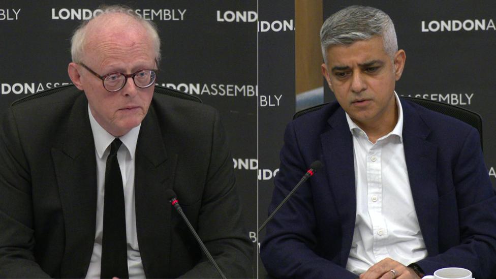 Sir Tom Winsor and Sadiq Khan (right)