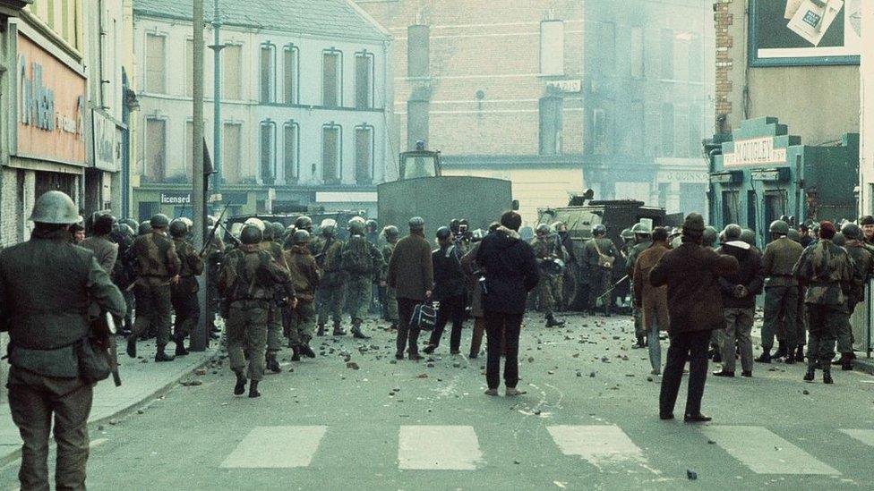 Armed forces in Derry on Bloody Sunday