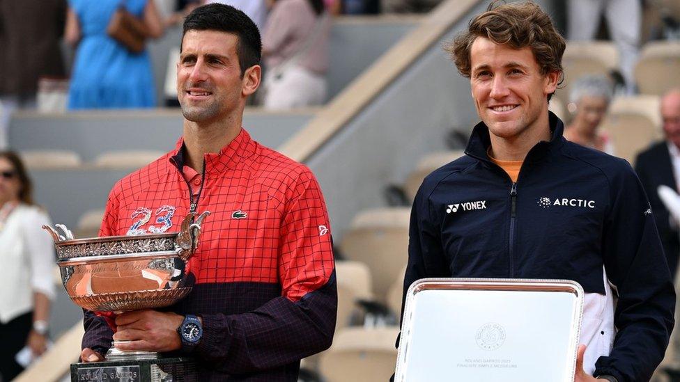 Novak Djokovic and Casper Ruud