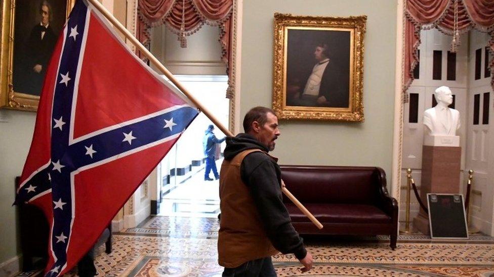 Trump supporters inside Capitol building