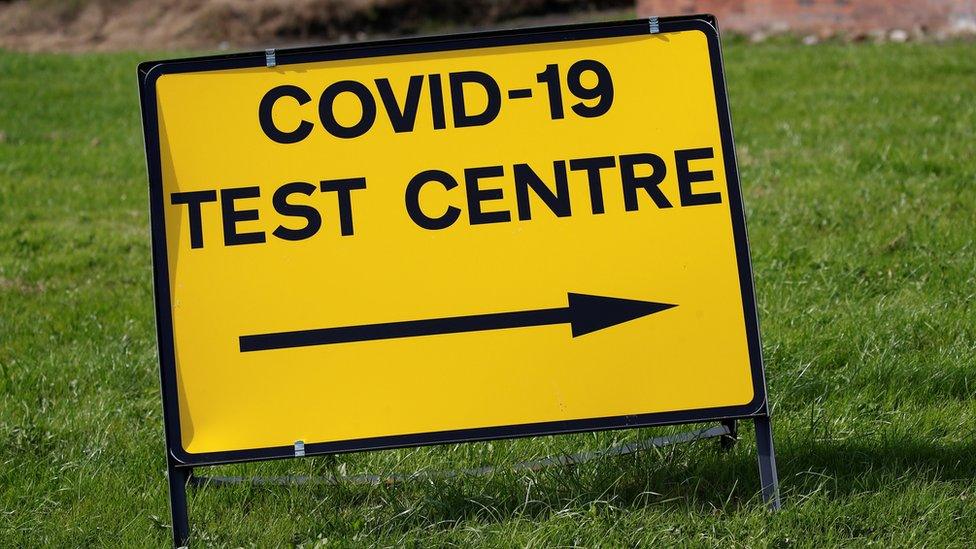 Covid-19 test centre sign