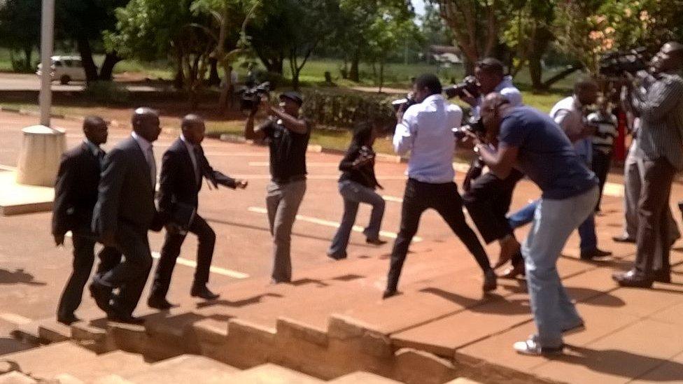 Attorney General Johannes Tomana walking to court