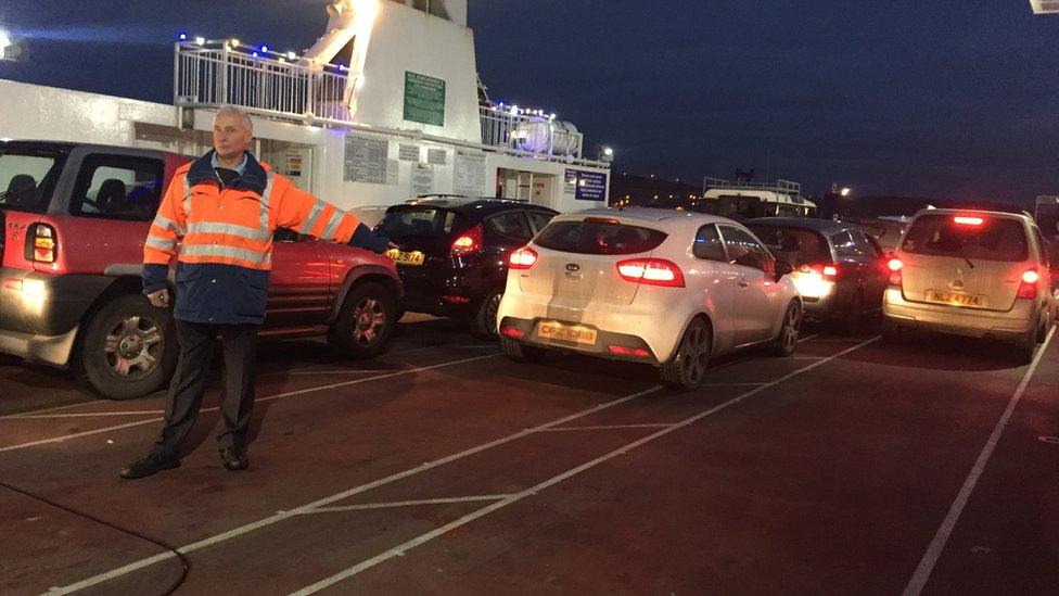 Passengers on the ferry