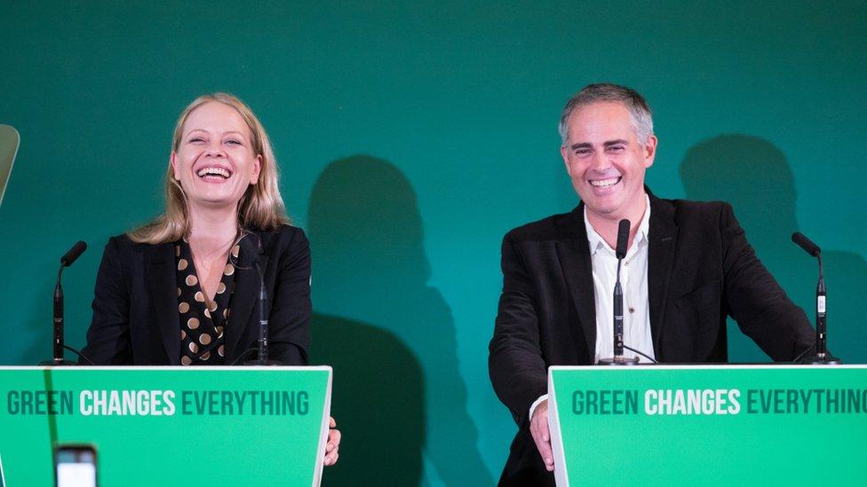 Green party co-leaders Sian Berry and Jonathan Berry in Bristol on October 5, 2018