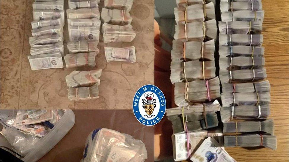 Money seized by officers