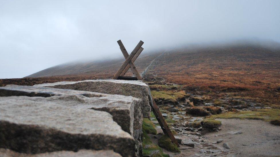 A style over the Mourne Wall in the Mourne mountains