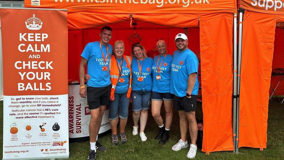 Andrew with a group of people supporting the charity