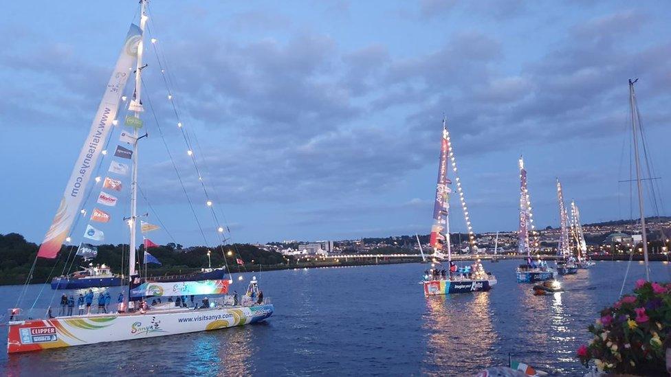 Crowds thronged to see the boats on Friday night