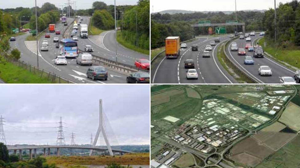 Views of Aston Hill, Flintshire Bridge and Deeside Industrial Estate