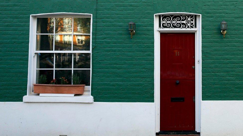 Front window and door of a house