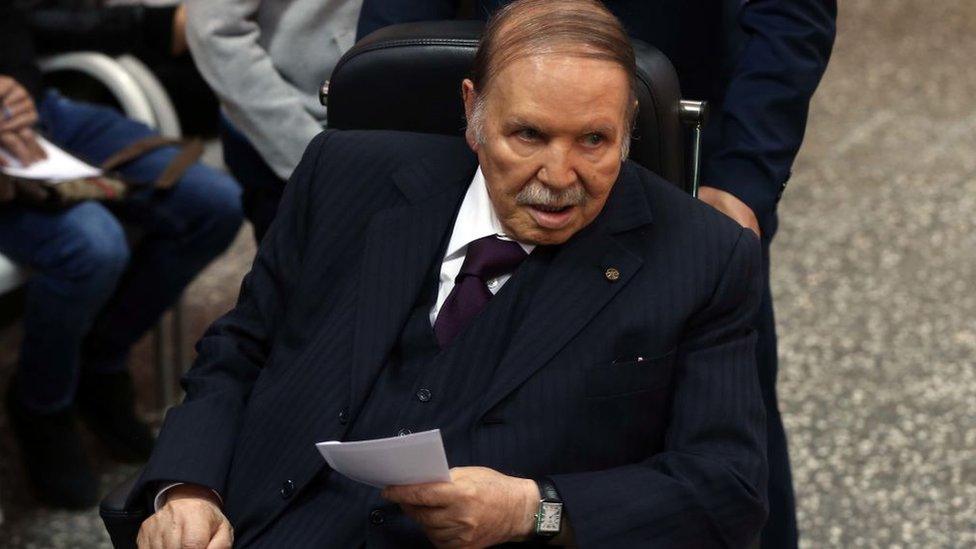 Abdelaziz Bouteflika in a wheelchair