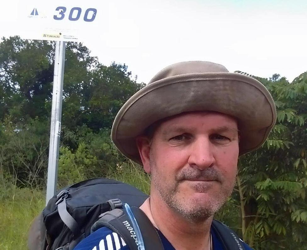 Bob Walker mid-point in his pilgrimage