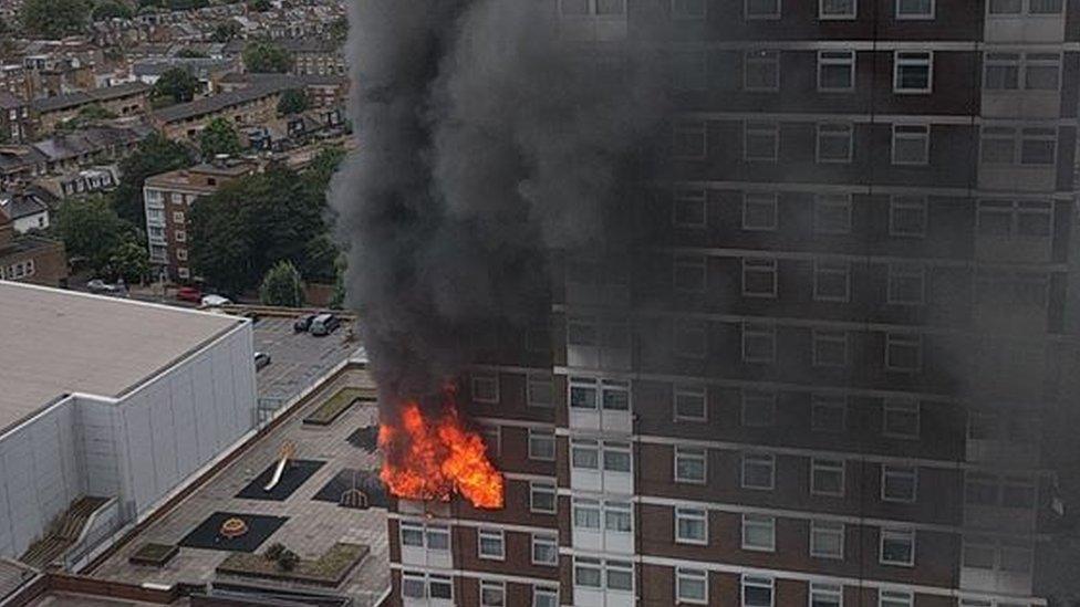 Fire in Shepherd's Bush tower block