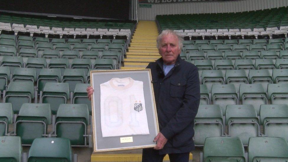 John Hore with Pele's shirt