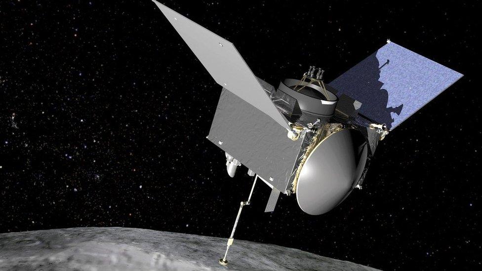 Artist rendering of Nasa's OSIRIS-REX spacecraft