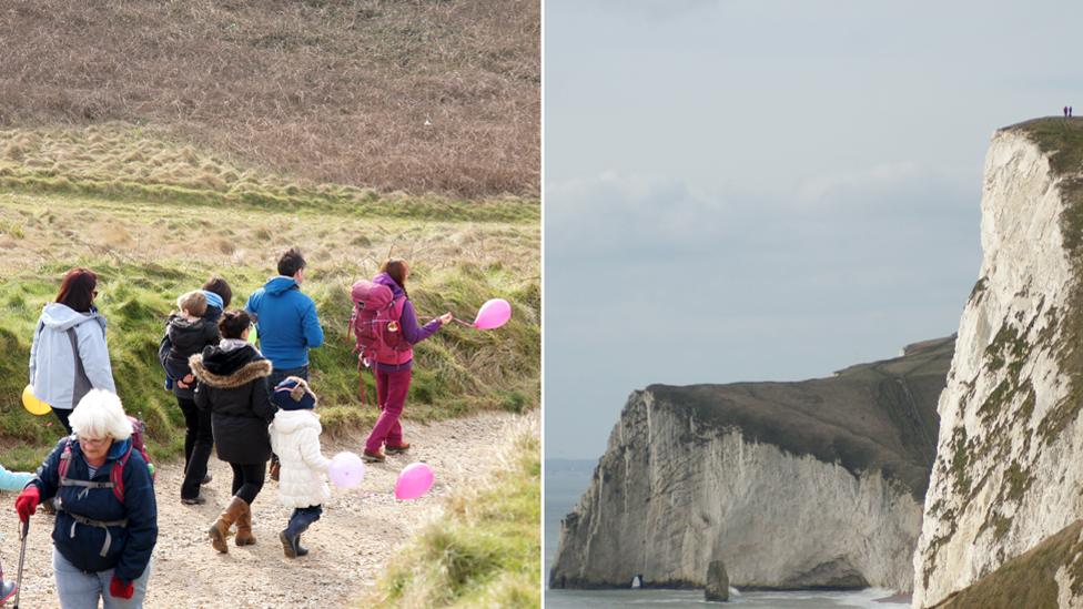 Natalia Spencer begins her walk in Dorset