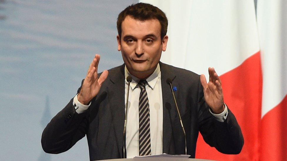 French far-right National Front party Vice-President Florian Philippot delivers a speech during a campaign rally for the presidential election Marine Le Pen on 18 March 2017 in Metz, eastern France