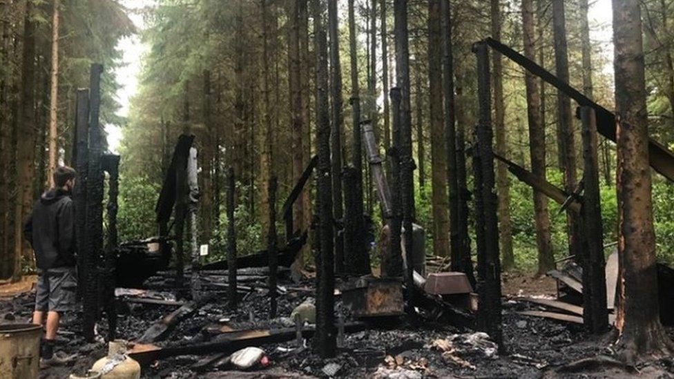 Fire damaged bike trail