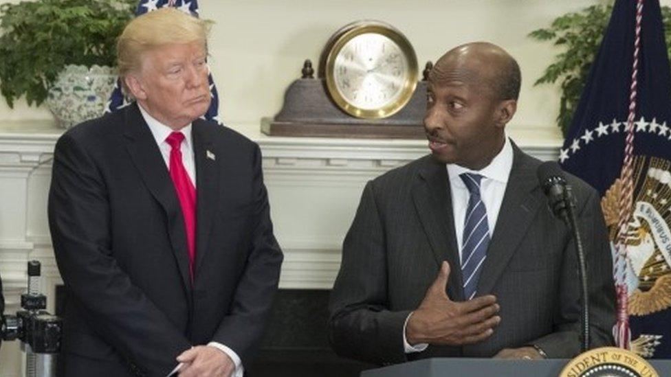 Donald Trump and Ken Frazier during a previous White House meeting