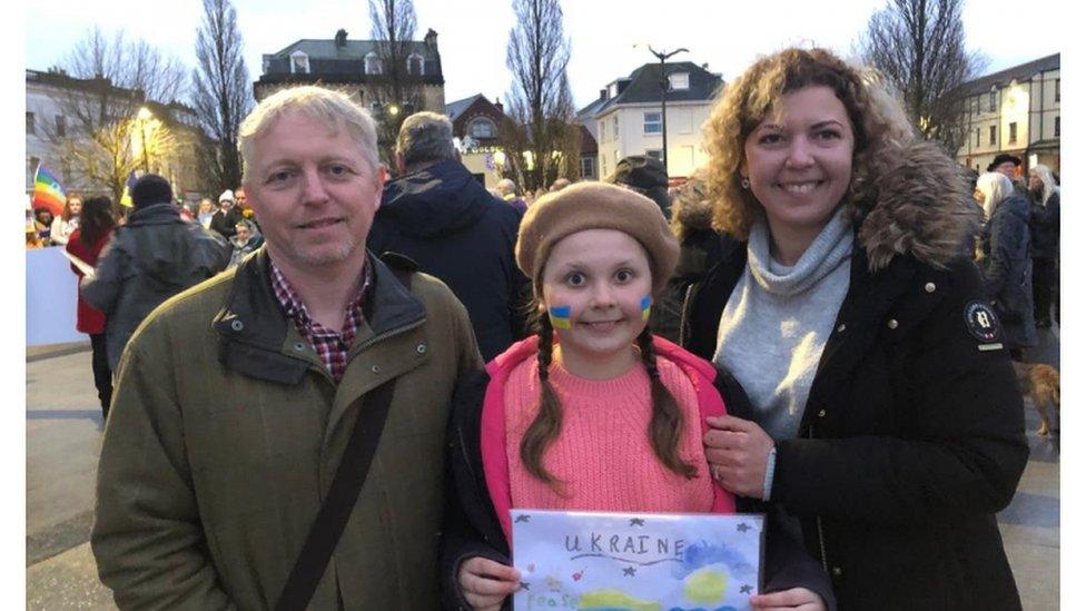 Richard Easterbrook and his wife, who is Ukrainian