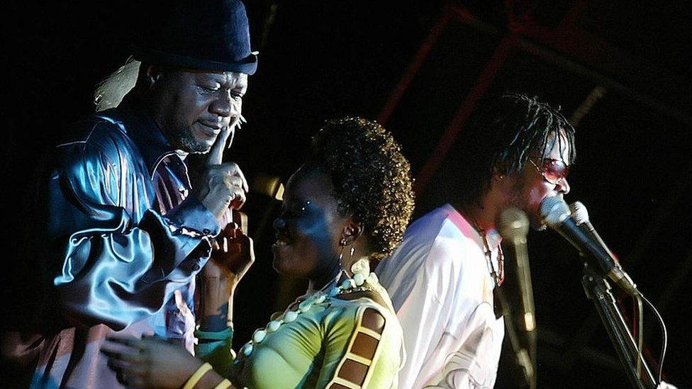 Papa Wemba on stage with his band in 2006