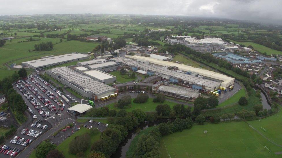 The Wrightbus factory in Ballymena