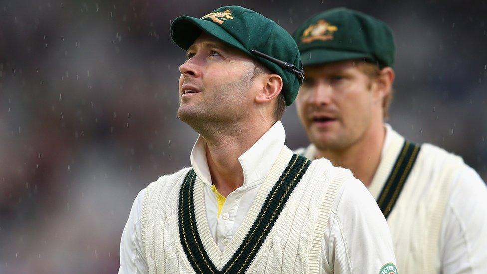 Michael Clarke and Shane Watson during the 2013 Ashes Test series