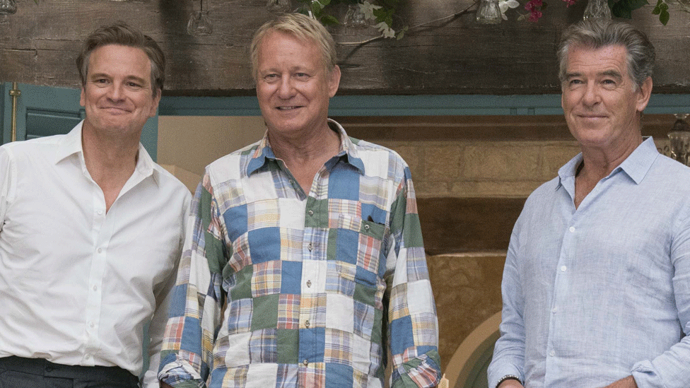 Colin Firth, Stellan Skarsgard and Pierce Brosnan in Mamma Mia! Here We Go Again