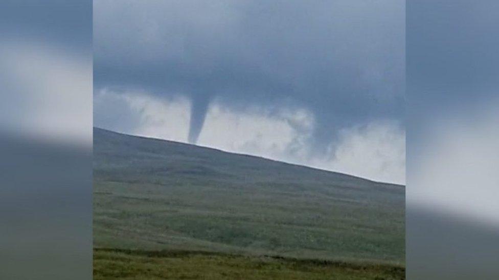 Possible tornado spotted above Brecon