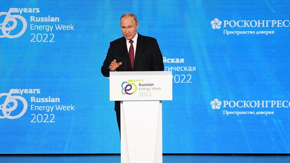 Russian President Putin attends the Russian Energy Week International Forum in Moscow