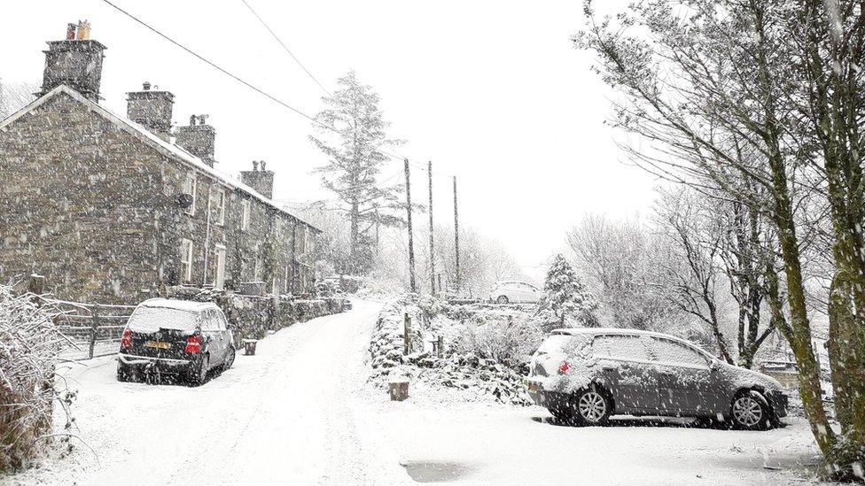 Blaenau Ffestiniog in the snow