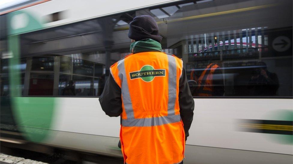 Southern train and worker