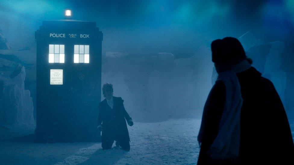 The tardis in the Dr Who 2017 Christmas Special