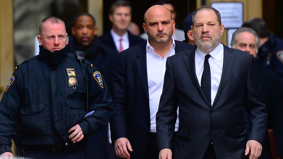 Harvey Weinstein attends a court in New York