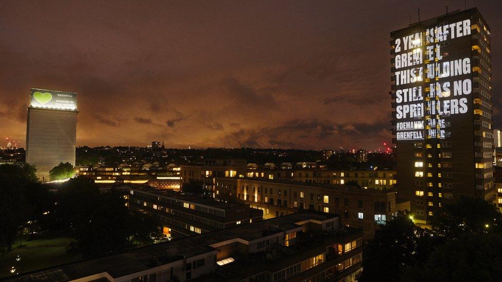 Image of message which appears on Frinstead House, London