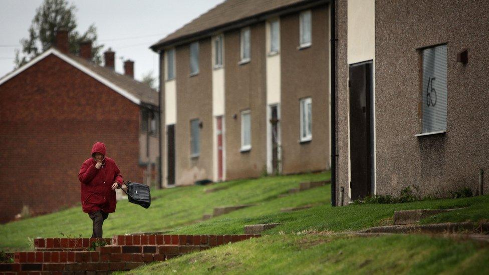 woman on council estate