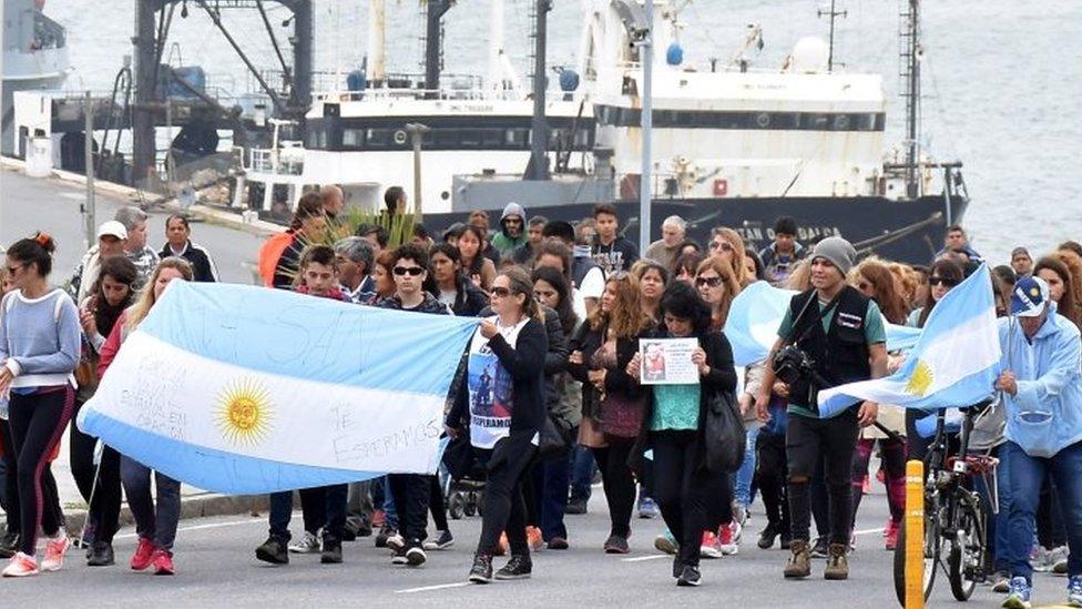 Relatives of the 44 crew members of the missing ARA San Juan submarine December 3, 2017