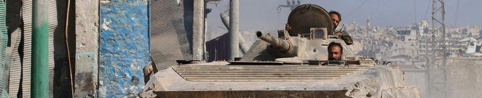 A pro-government tank in Aleppo, 9 September