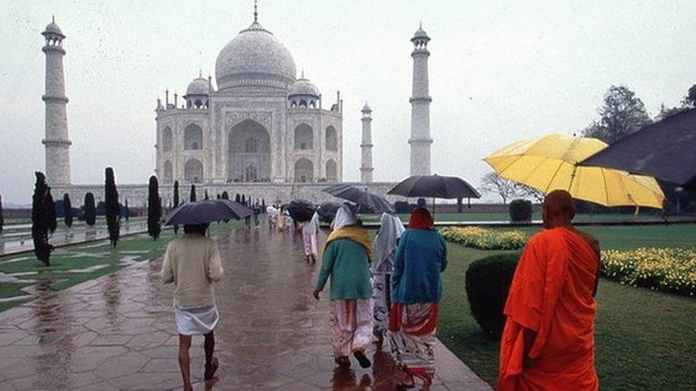 The Taj Mahal in the rain