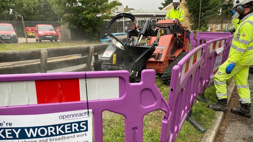 Fibre broadband being laid in ground