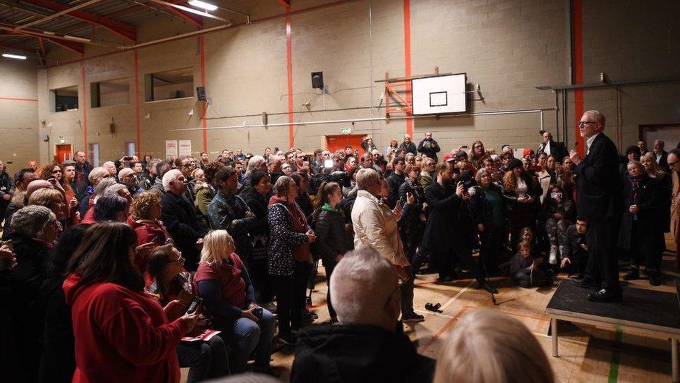 Jeremy Corbyn at rally