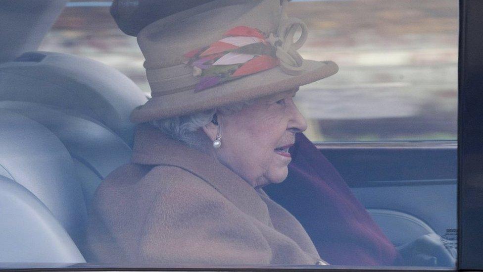 The Queen going to church at Sandringham