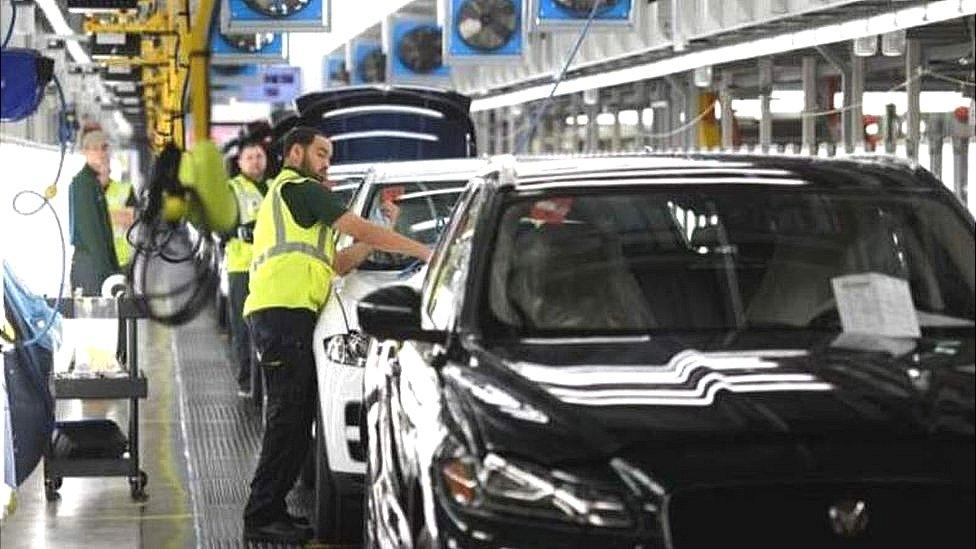 Jaguar Land Rover car assembly line