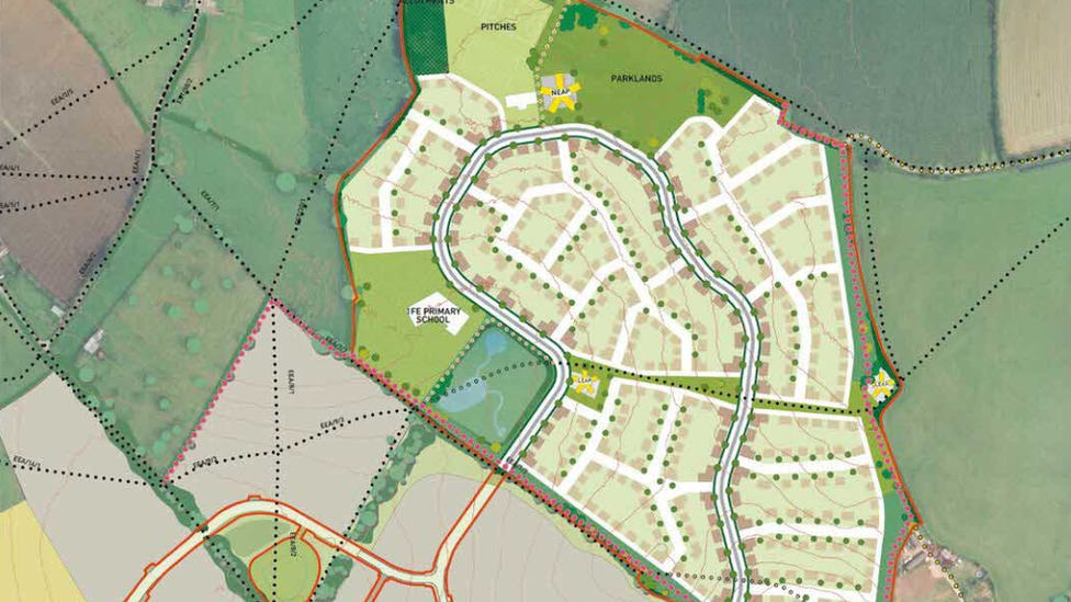 A map showing the plans for the site