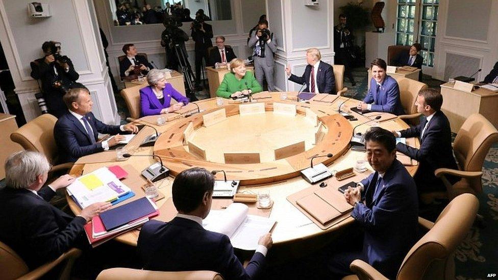 Roundtable session of G7 leaders in Quebec