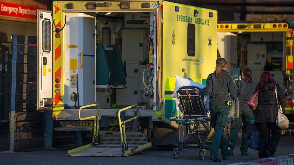 Ambulance outside A&E department