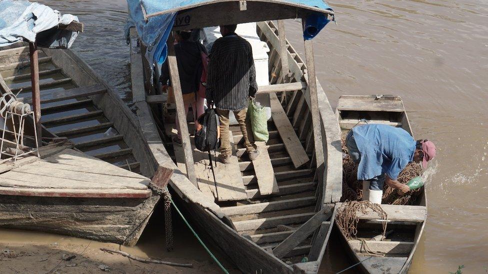 Fishing boat on Yata River